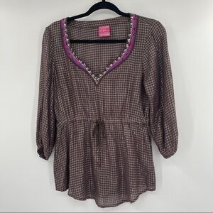 Free People Embroidered and Embellished Boho Top​